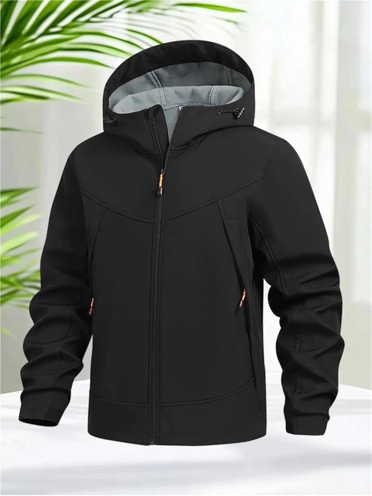 Chaqueta impermeable ligera con capucha y cremallera for hombre, ideal for exteriores, lluvia, escalada, senderismo, camping, pesca Para Hombre