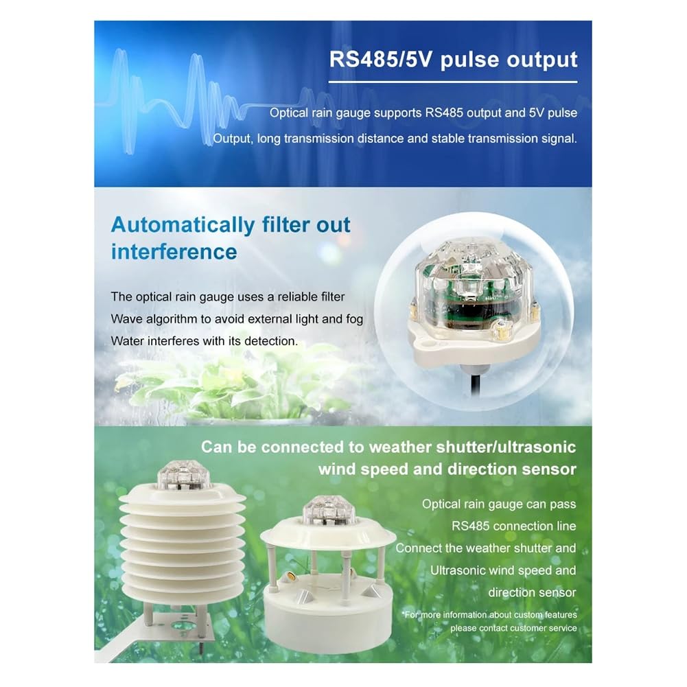 RS485 Infrarot Optischer Regensensor Hoch für Wetterstation Regensender Regenüberwachung Smart Home