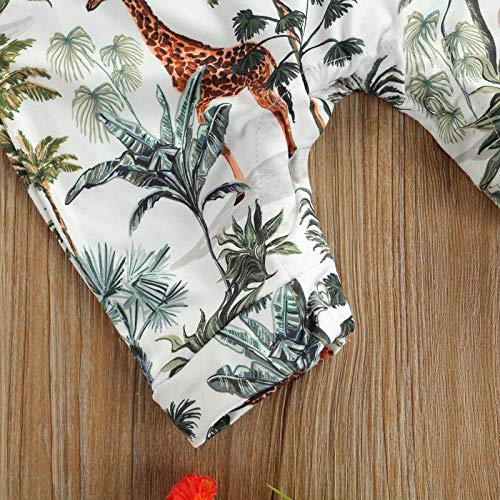 Newborn Baby Boys Girls Romper Sleeveless Animal Forest Print One Piece Jumpsuit Infant Summer Outfits With Pocket (E-Animal Forest, 0-3 Months) #TOP5
