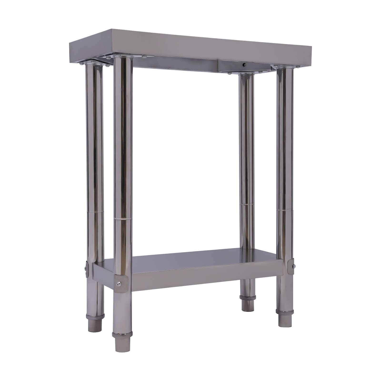 Mesa de trabajo de acero inoxidable de 5 cm, paneles gruesos de hasta 300 kg, 60 × 30 × 85 cm, de metal, mesa de cocina, estación de trabajo comercial para cocina, garaje, restaurante