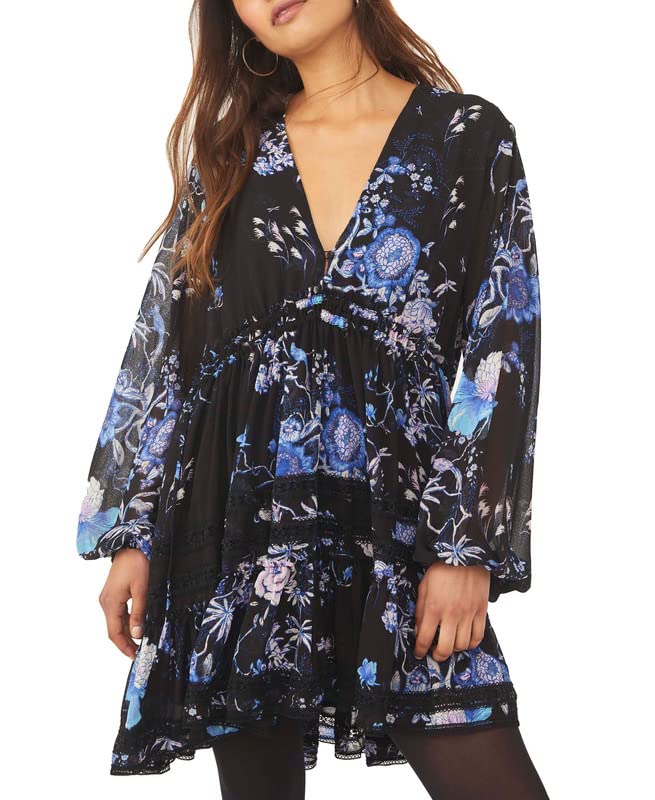 free people black floral mini dress Free People French Quarter Mini Dress Black