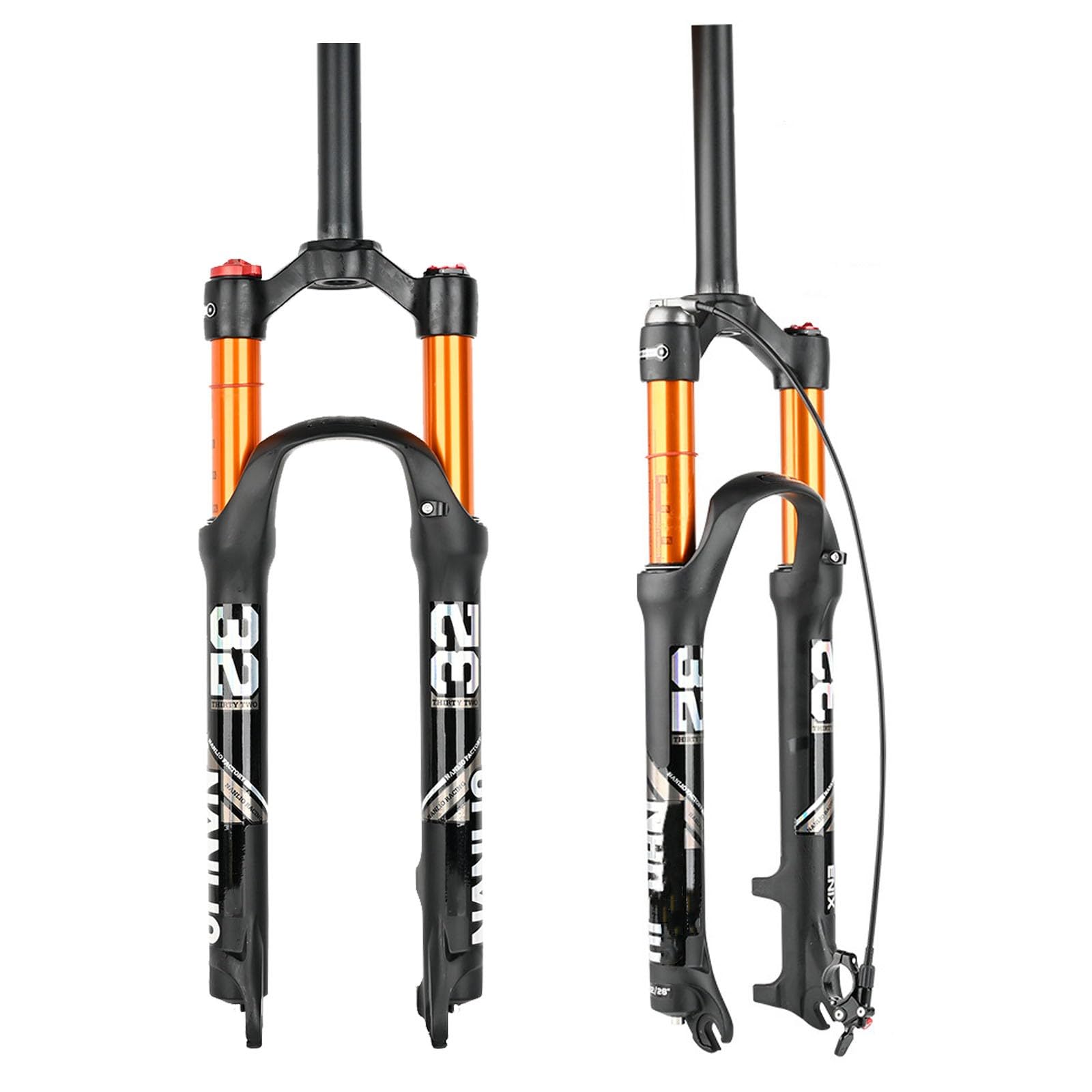 Widelec amortyzowany MTB 26/27,5/29, amortyzator ze stopu aluminium, podróż 120 mm, 28,6 mm prosta rura/stożkowa, ręczna blokada podróży, 9 mm QR XC przedni widelec do roweru górskiego