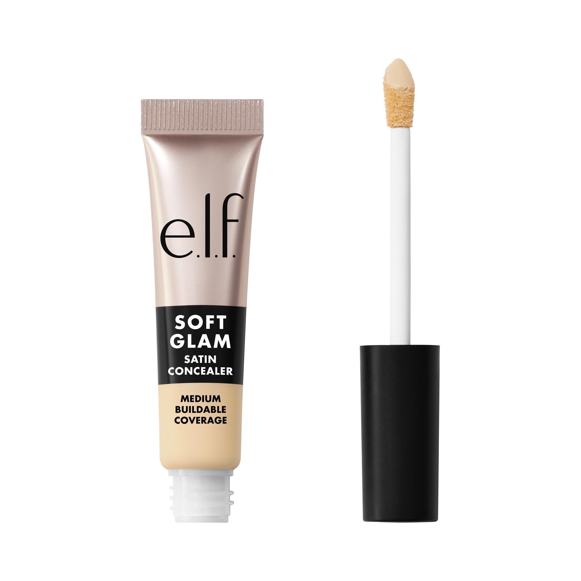 e.l.f. Soft Glam Satin Concealer, Medium Coverage for Blemishes & Under-Eye, Crease-Resistant, Long-Lasting, Vegan & Cruelty-Free, 12 Fair Warm