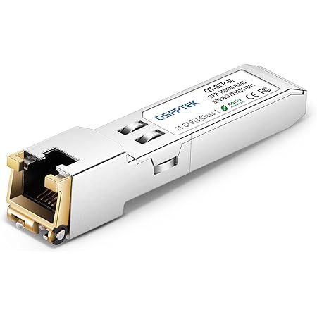 QSFPTEK 1.25 G SFP RJ45 Copper SFP Modulo 1000BASE-T Transceiver per Cisco GLC-T/SFP-GE-T, Ubiquiti UF-RJ45-1G, Netgear, Mikrotik, D-Link, Supermicro, altri switch aperti, fino a 100m