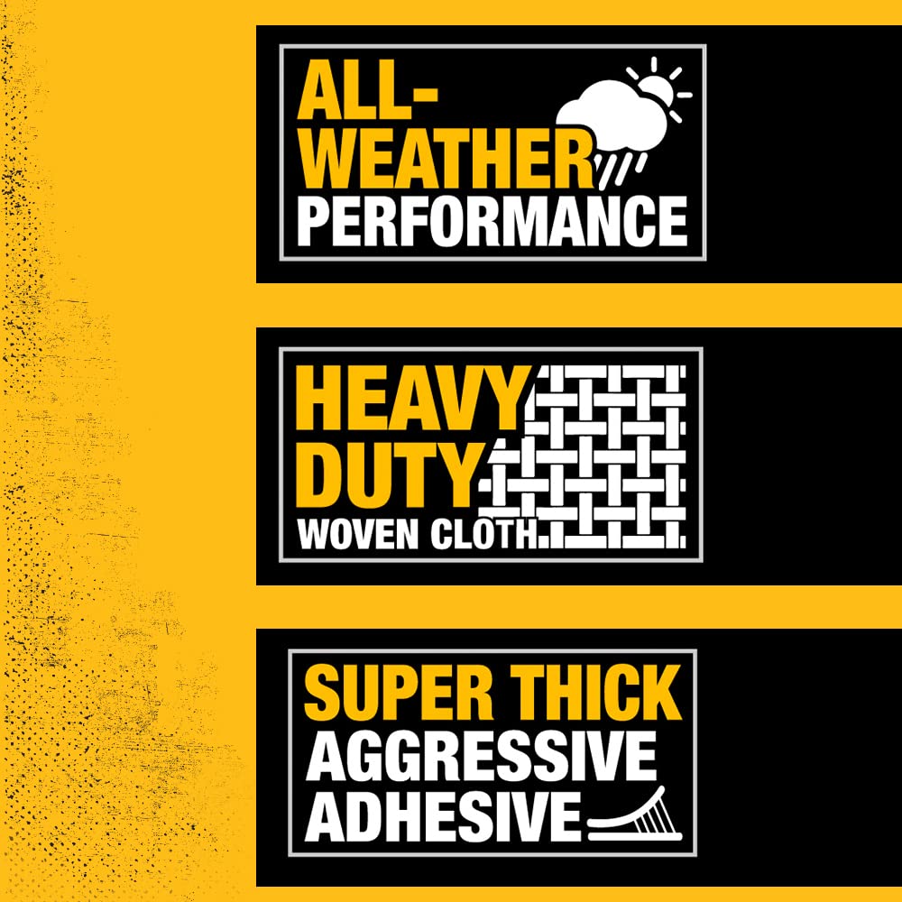DEWALT Cinta adhesiva negra ultrarresistente, paquete múltiple de 12 rollos, 1.9 pulgadas x 30 yardas