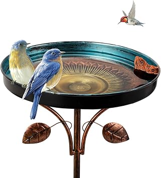 DREAMSOUL 38 Inch Bird Bath Metal Birdbath Stake