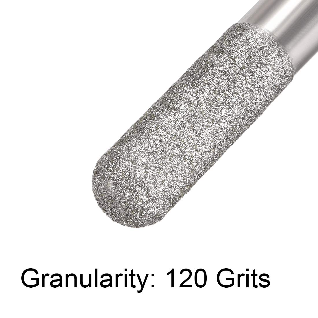 uxcell Diamond Burrs Grinding Drill Bits for Carving Rotary Tool 1/4-Inch Shank 6mm Cylindrical Ball Nose 120 Grit 10 Pcs — Amazon image 4