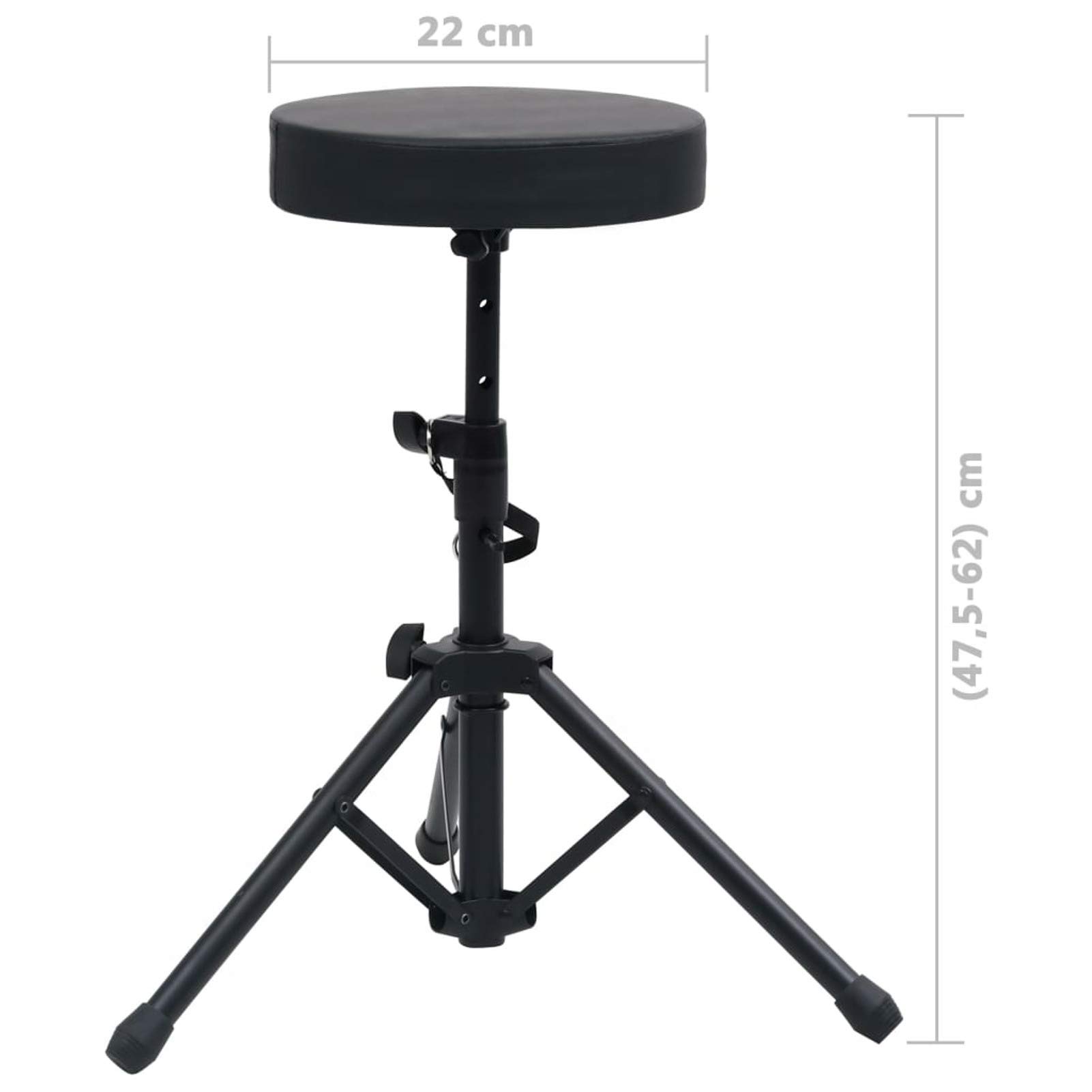 Homgoday Taburete para batería ajustable negro redondo, muebles para casa, interior, exterior, salón, dormitorio