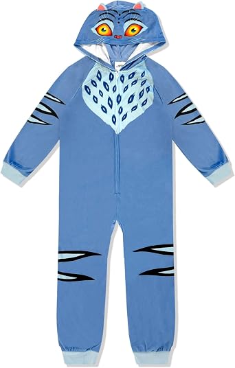 Kpop Demon Hunter Kids Onesie Pajamas - Boys Girls Long Zip Up Hooded Blanket Sleeper, One Piece Costume - Official License