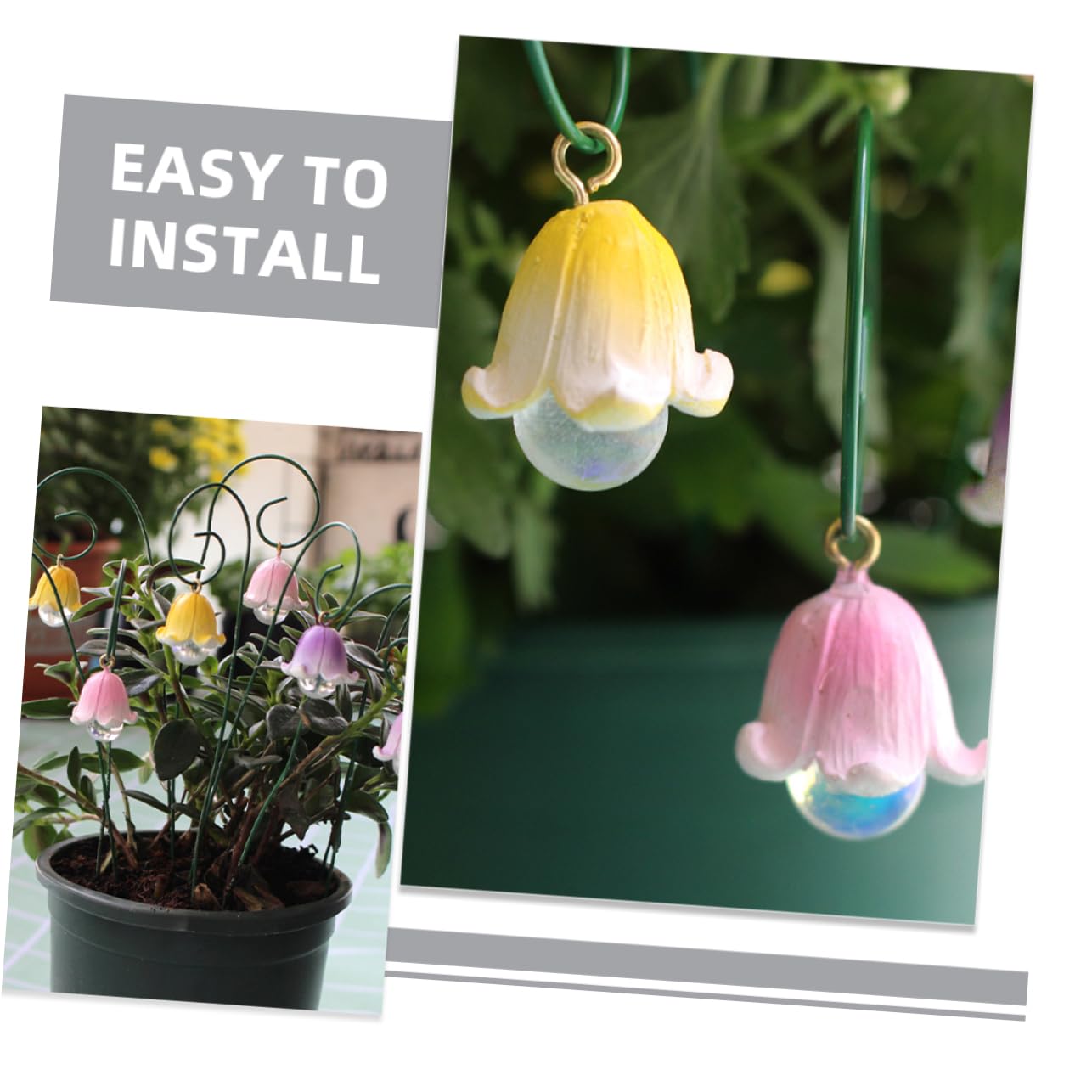 TOYANDONA 36stücke Blumenstecker Aus Resin Dekorative Gartenornamente Für Blumenbeete Und Rasen Garten- Mit Realistischen Details Und Stabiler Metallspitze Für Garten Innenhof Und
