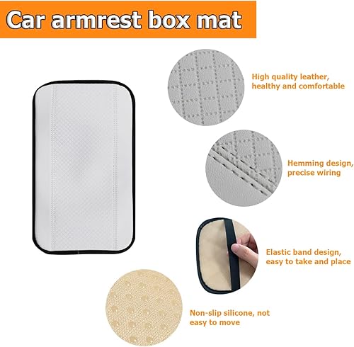 Miniatura 3 de 8sanlione Tapete de almacenamiento para reposabrazos de automóvil, funda de cuero de fibra para consola central de automóvil, accesorios de