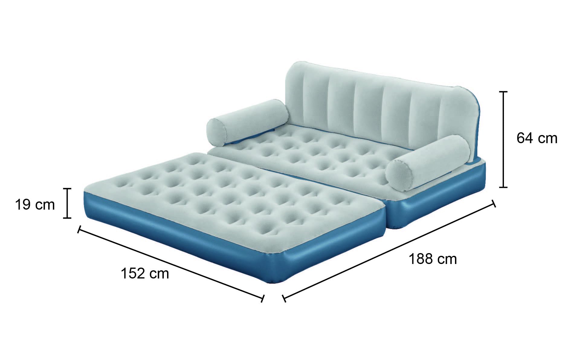 Canapé Convertible Multi Max™ 3 en 1 avec Pompe électrique intégrée 1,88 m x 1,52 m x 64 cm