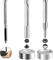 Vista 5 de BetterJonny Juego de 24 cierres de cuero resistente, botones a presión de metal de 0.59 pulgadas, remaches de cuero, con 4 herramientas de ajuste