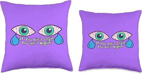 Miniatura 3 de Cewpins Cryin' You Ain't Highin' - Almohada de 18 x 18 pulgadas, multicolor