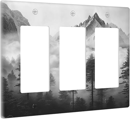 Miniatura 612 de Vista de ventana, isla tropical, playa, palmeras, cielo soleado, cubierta de interruptor de luz de palanca individual, placa decorativa de pared