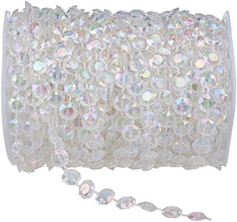 99FT(30M) Acrylic Diamond Garland Strands Crystal Beads Curtain Wedding DIY Party Decor
