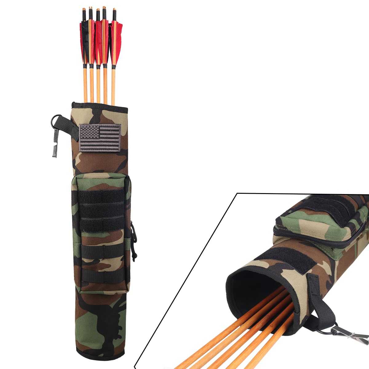 Snapklik.com : KRATARC Archery Lightweight Back Arrow Quiver Dual Use ...