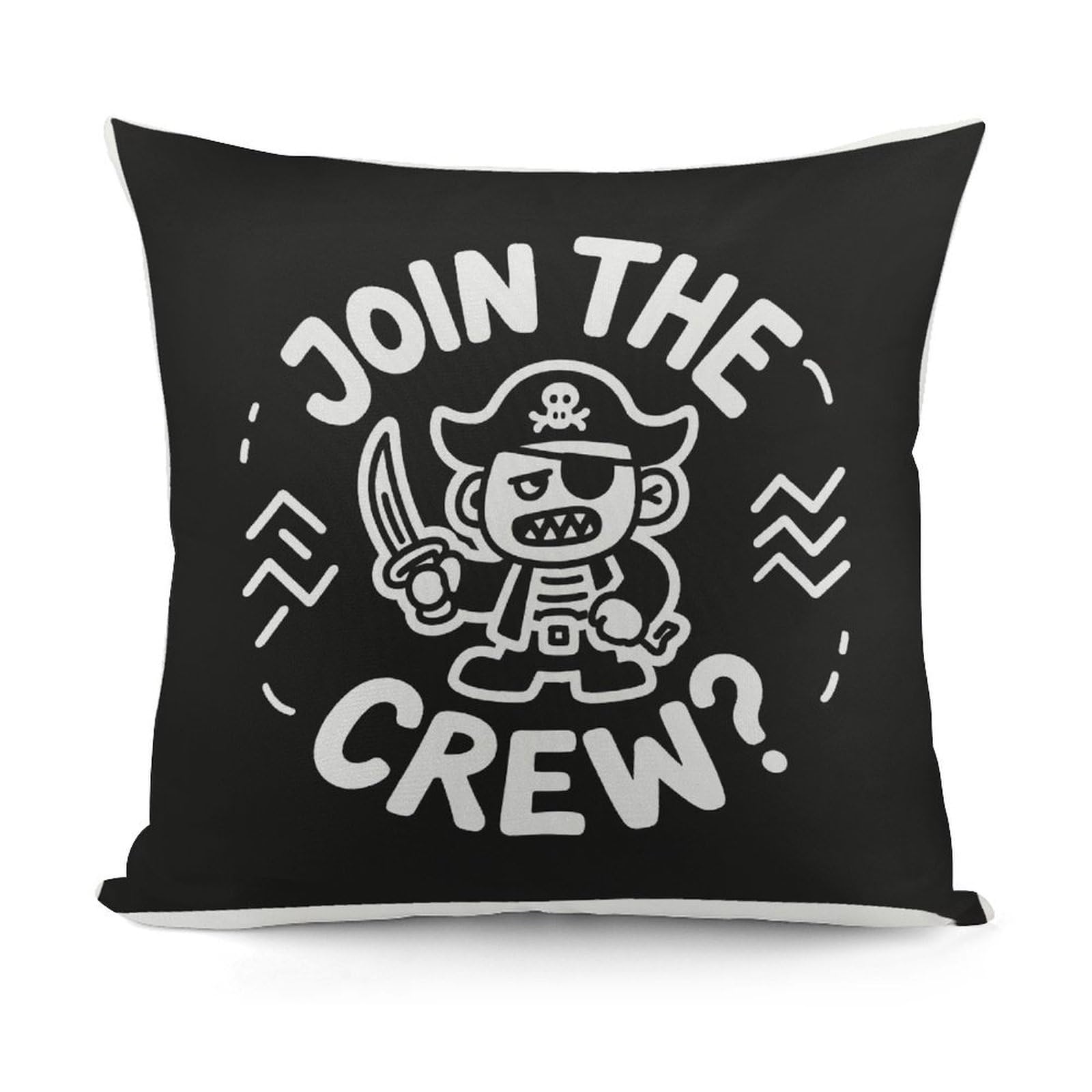 VstaDank Pirate Pillow Cover with Invisible Zipper Square Throw Pillowcase Plush Couch Sofa Pillow Case 18x18 Inch Decorative Throw Cushion Covers for Sofa Living Pillowcover