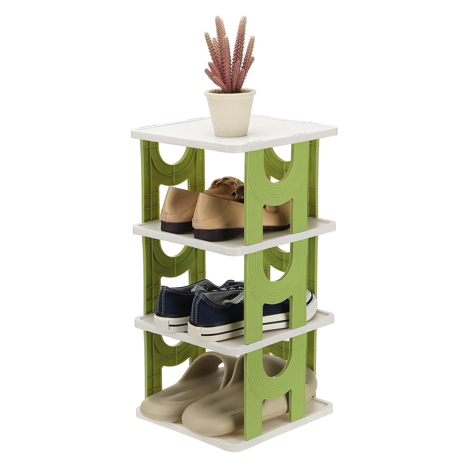 QUARKZMAN 4-Niveaux Rangement Chaussures Autoportant Vert