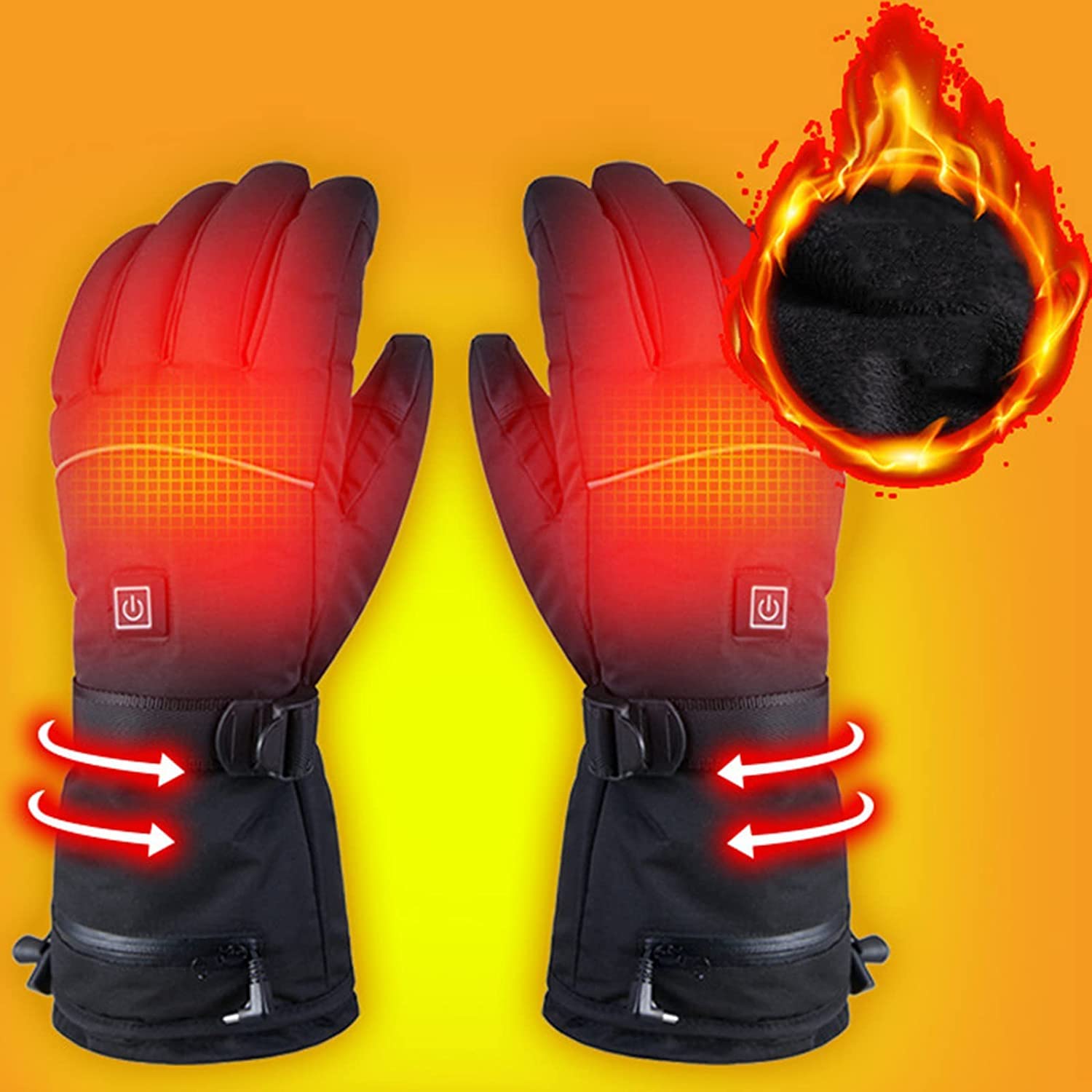 Gants chauffants pour entraînement d'hiver CHEWYNP rechargeables 3 niveaux homme femme