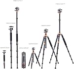 K&F Concept 68" Carbon Fiber Camera Tripod, Lightweight Compact Tripod with 360 Degree Ball Head, 2in1 Quick Release Plate, Detachable Monopod 17.6lbs Load Capacity D255C4+BH-28L (SA255C1)