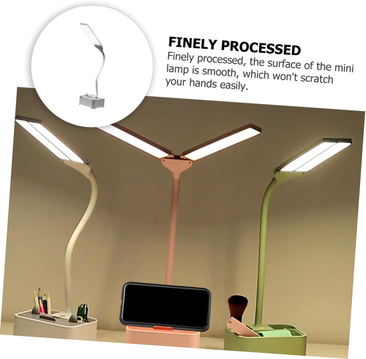 TEHAUX 1set Creative Dual- Table Lamp Eye for Reading Portable USB Rechargeable Design for Students and Home Use Compact and Lightweight