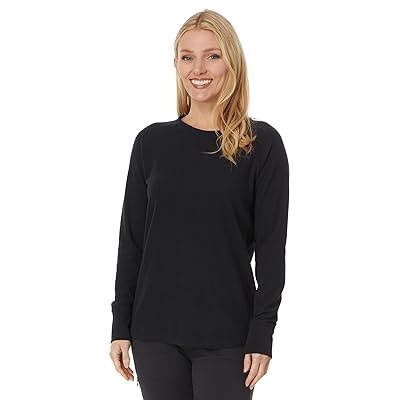 L.L.Bean Unshrinkable Mini Waffle T Shirts Long Sleeve Crew Neck Women