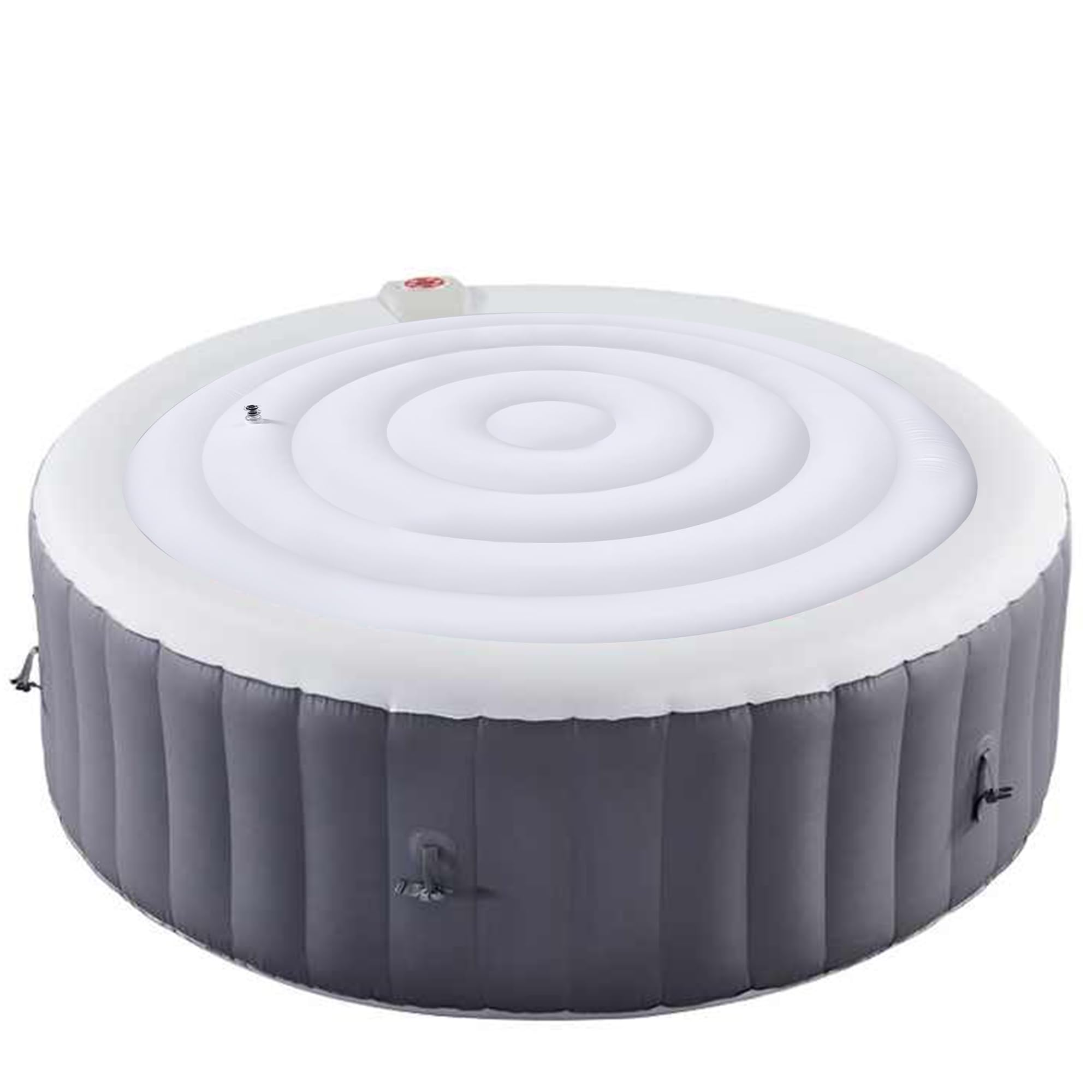 4.5 Ft Inflatable Hot Tub Cover - Energy Saving Lid for Round Hot Tub - Foldable Protective Rain Overflow Cover for Outdoor Inflatable Hot Tubs