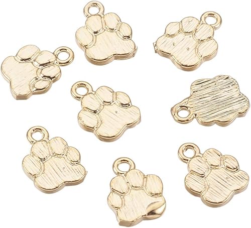 10 colgantes de huella de perro y gato 304 colgantes de acero inoxidable para manualidades, collar, pulsera, pendientes y fabricación de joyas