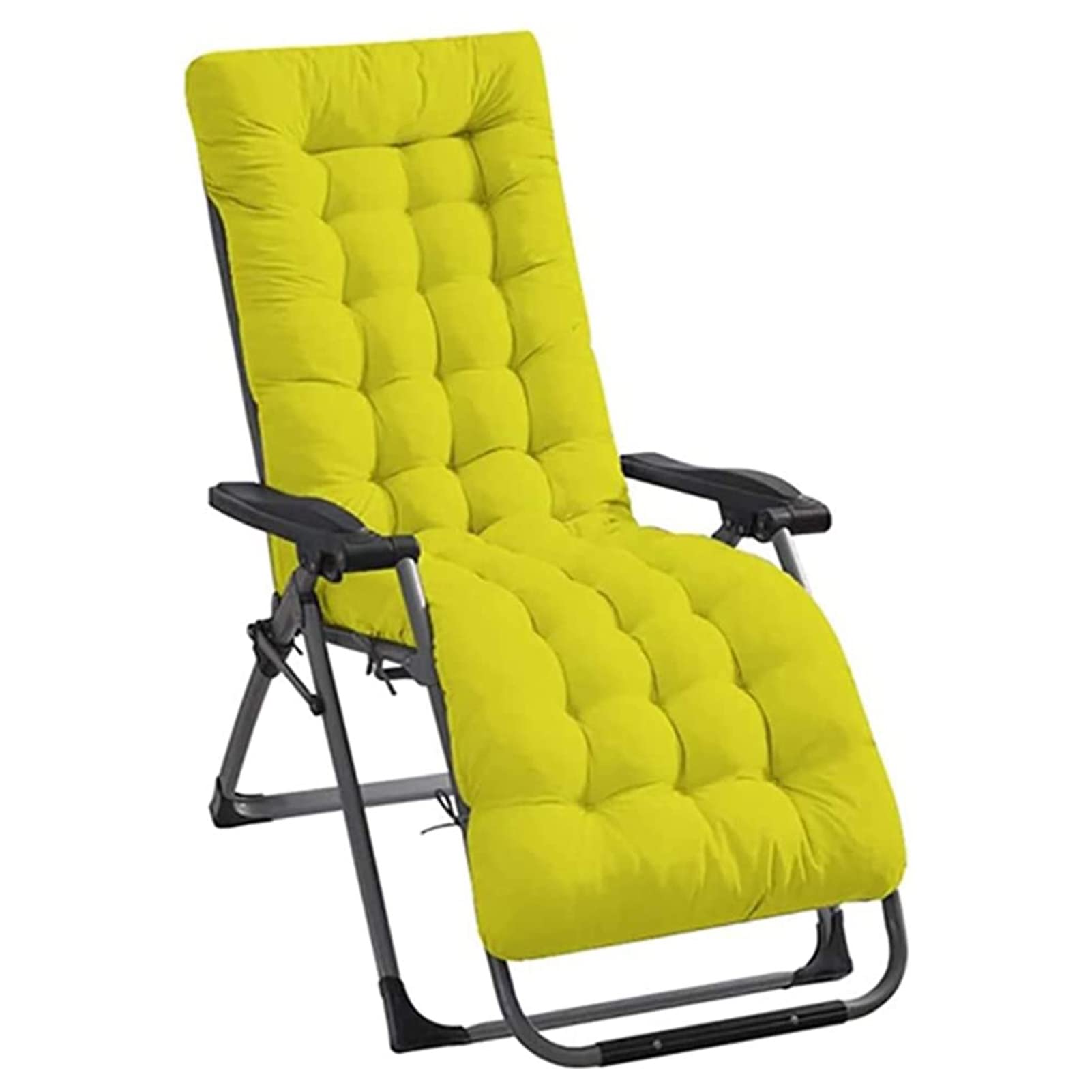 PIPOEI Relaxation Deck Chair Pad Lounger for Travel, 8cm Thick Breathable Deck Chair, Lightweight Sun Lounger for Patio Indoor Outdoor Reclining Cushion - 155x48x8cm(No Deck Chair)(Color:Green)
