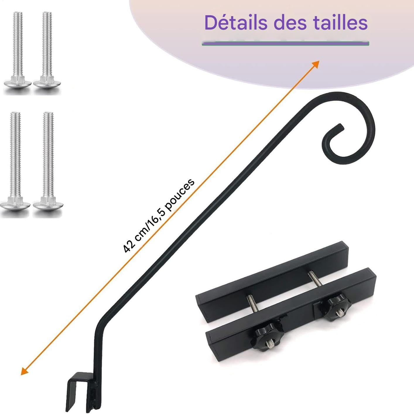 Ganci da pastore esterno resistenti supporto metallico per balcone giardino cortile