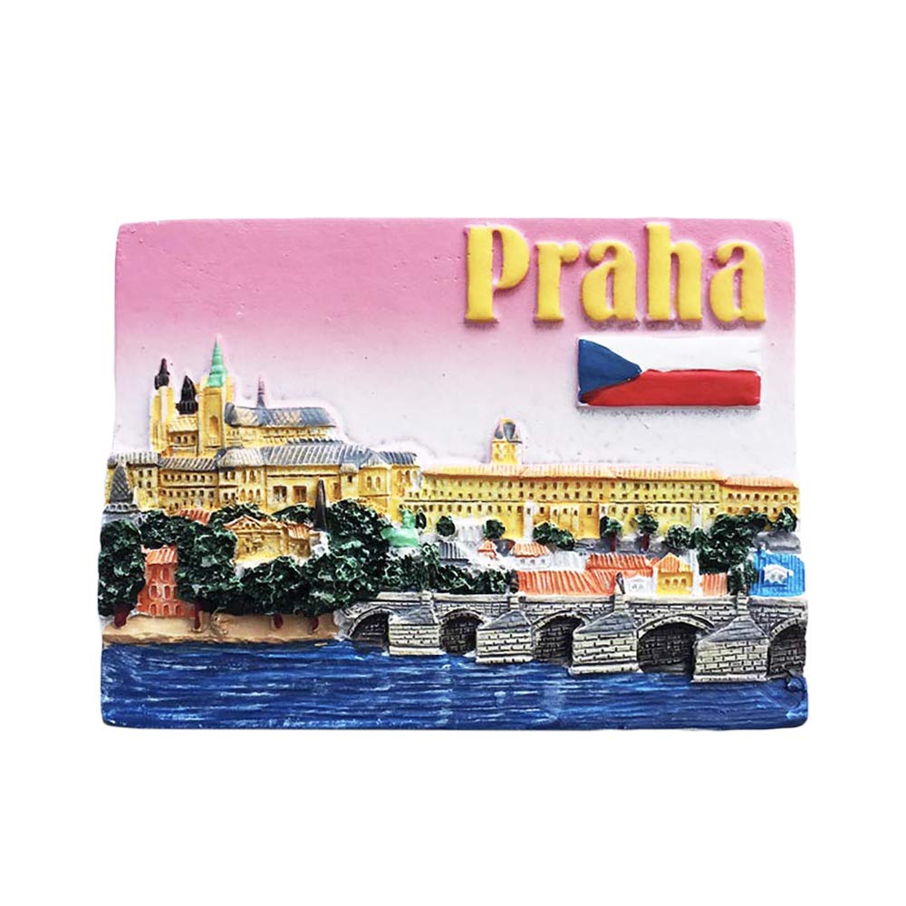 Wedarego Prague Czech 3D Refrigerator Magnet Souvenirs Handmade Resin Magnetic Stickers Home Kitchen Decoration,Prague Fridge Magnet Collection Gift