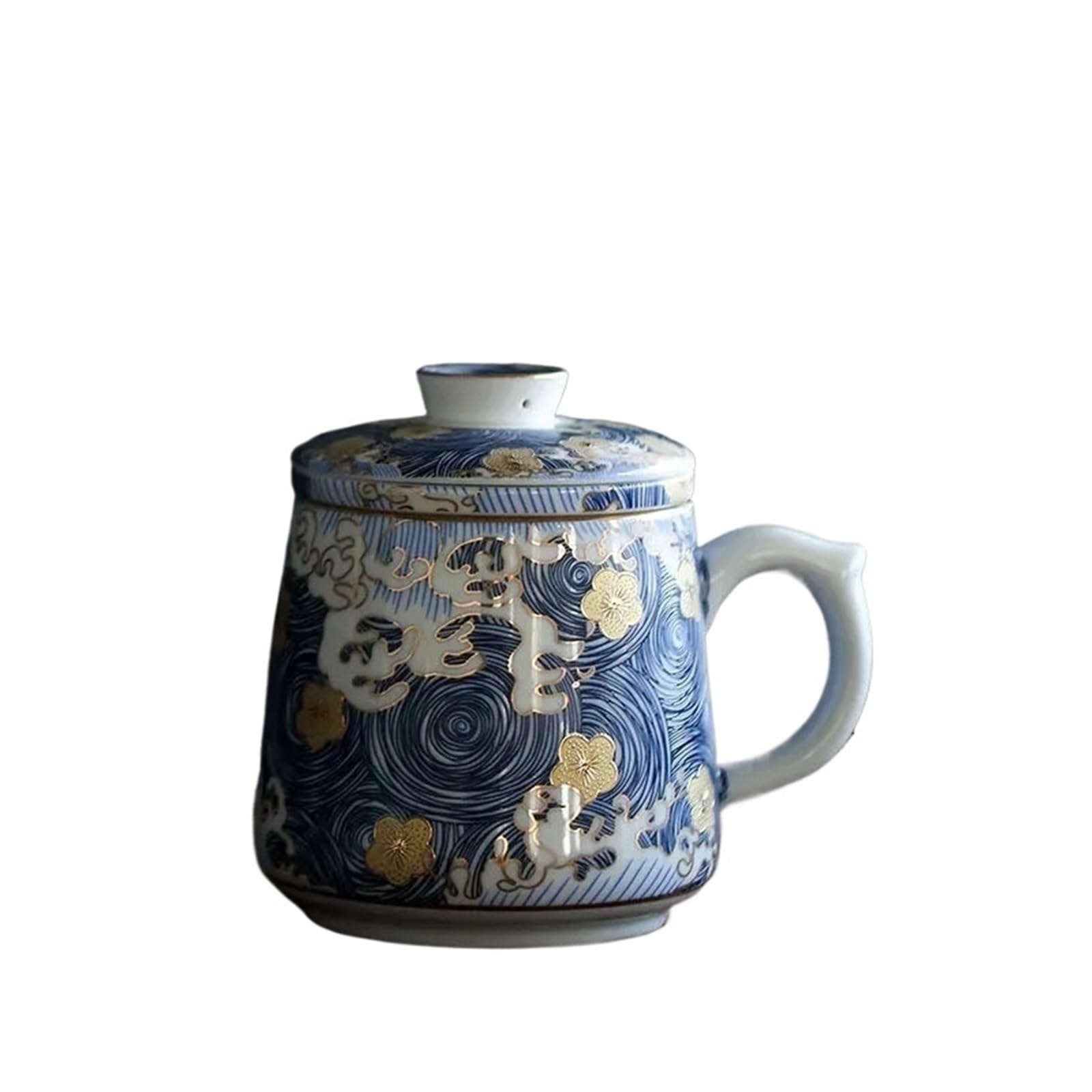 Tasse en céramique couleur émaillée ciel étoilé avec couvercle ceinture filtre tasse à thé grande capacité tasse de bureau trois pièces d'affaires