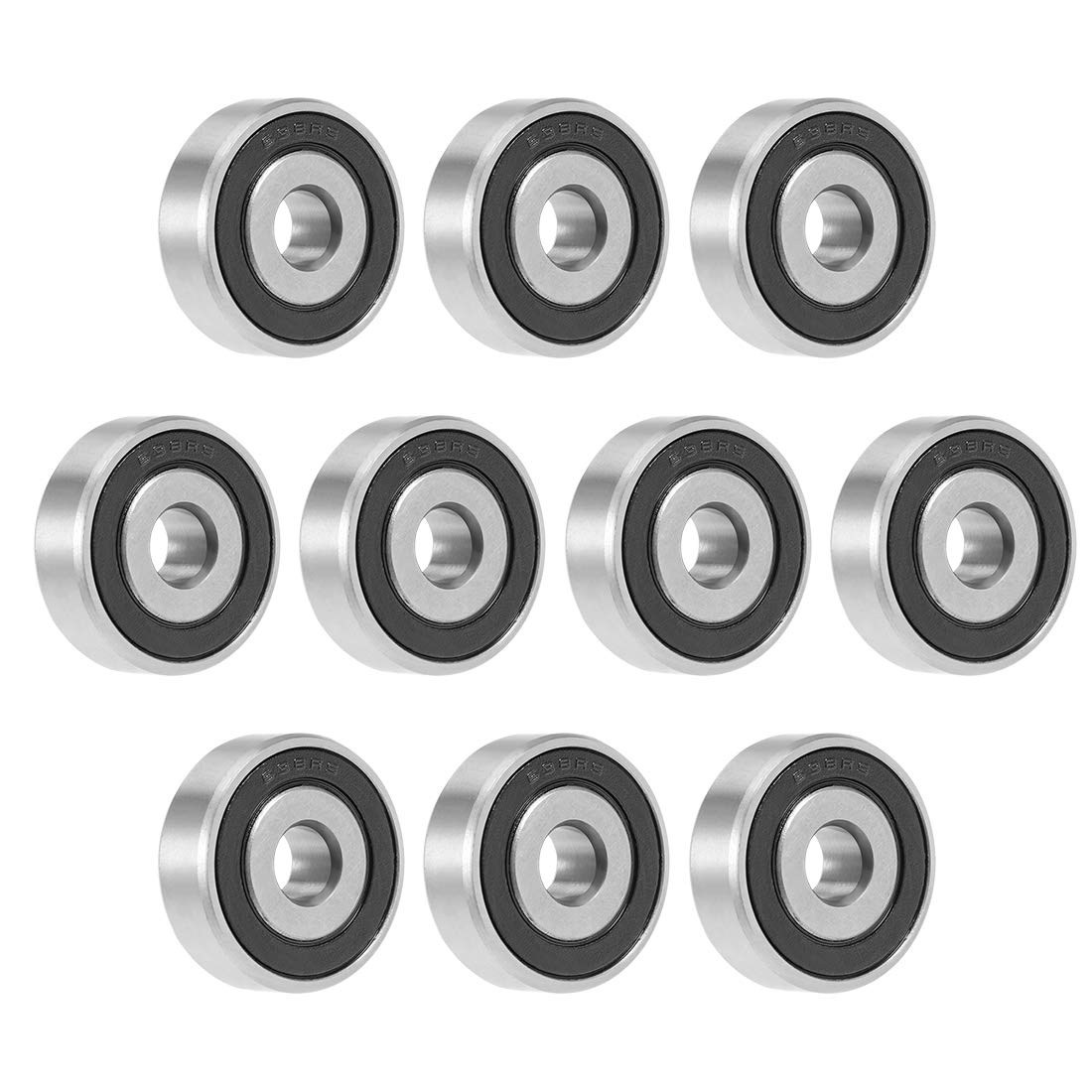 sourcing map 638-2rs rodamiento rígido de bolas 8x28x9mm doble sellado gcr15 rodamientos 10pcs
