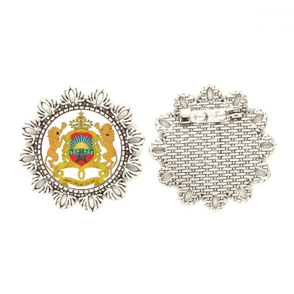 Broche de plata con emblema nacional de África de Marruecos medium 4