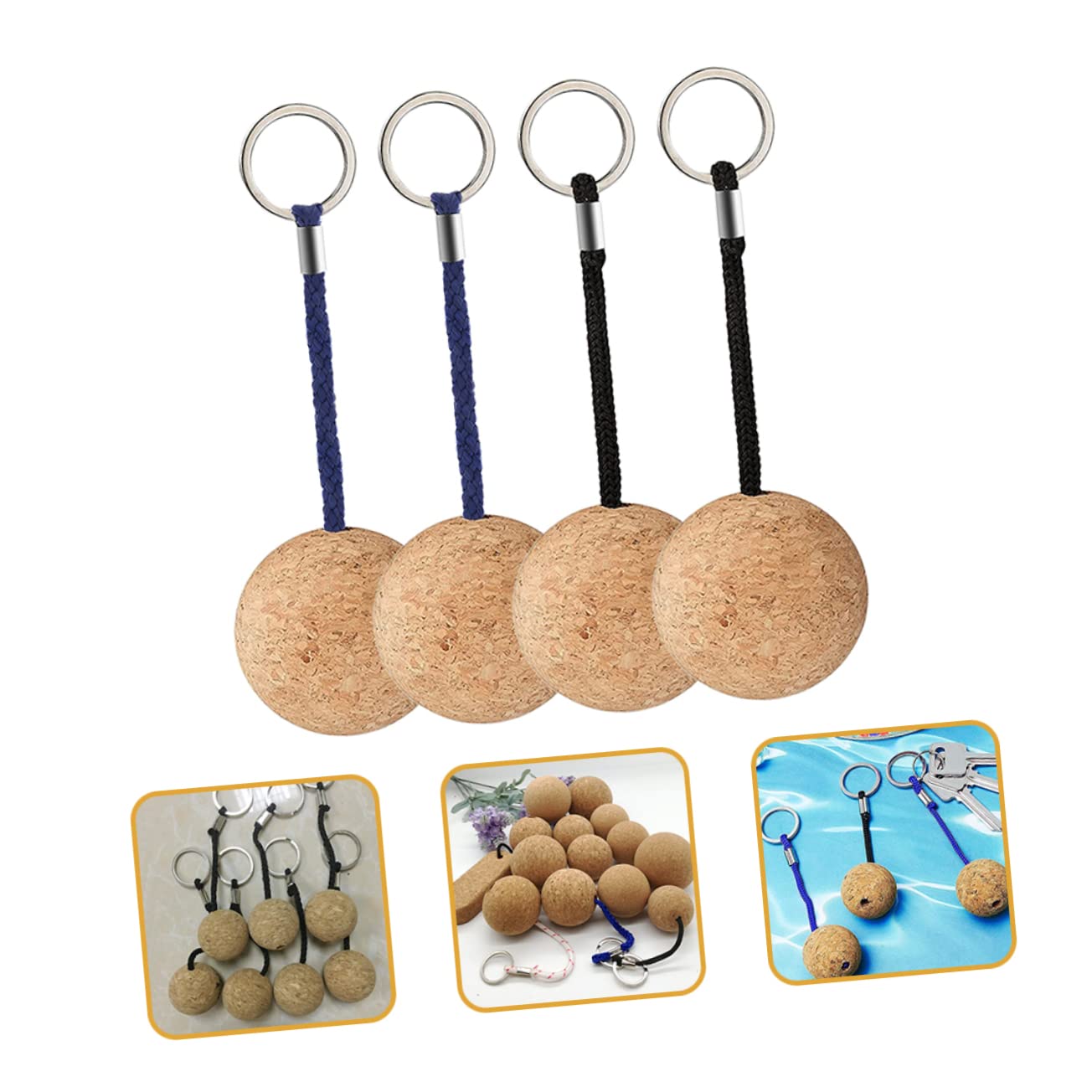 Toyvian Portachiavi Con Palline Di Sughero Portachiavi Galleggiante Per Barca Keychain Che Galleggia A Forma Di Fare Surf Palla Di Catene Chiave Entra Teagno Mobile Di Legno