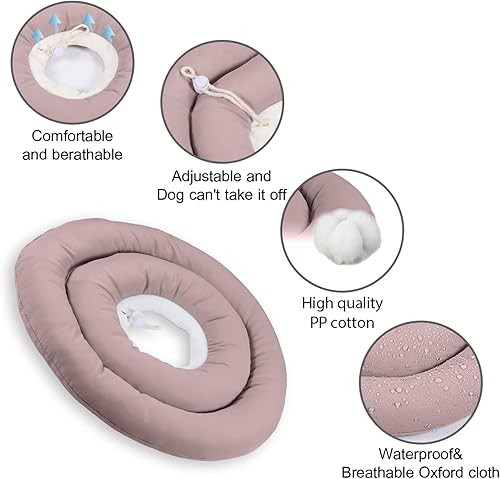Miniatura 10 de Conos para perros pequeños, cómodo y ajustable suave cono alternativo después de la cirugía, collar de dona isabelino para la recuperación de perros