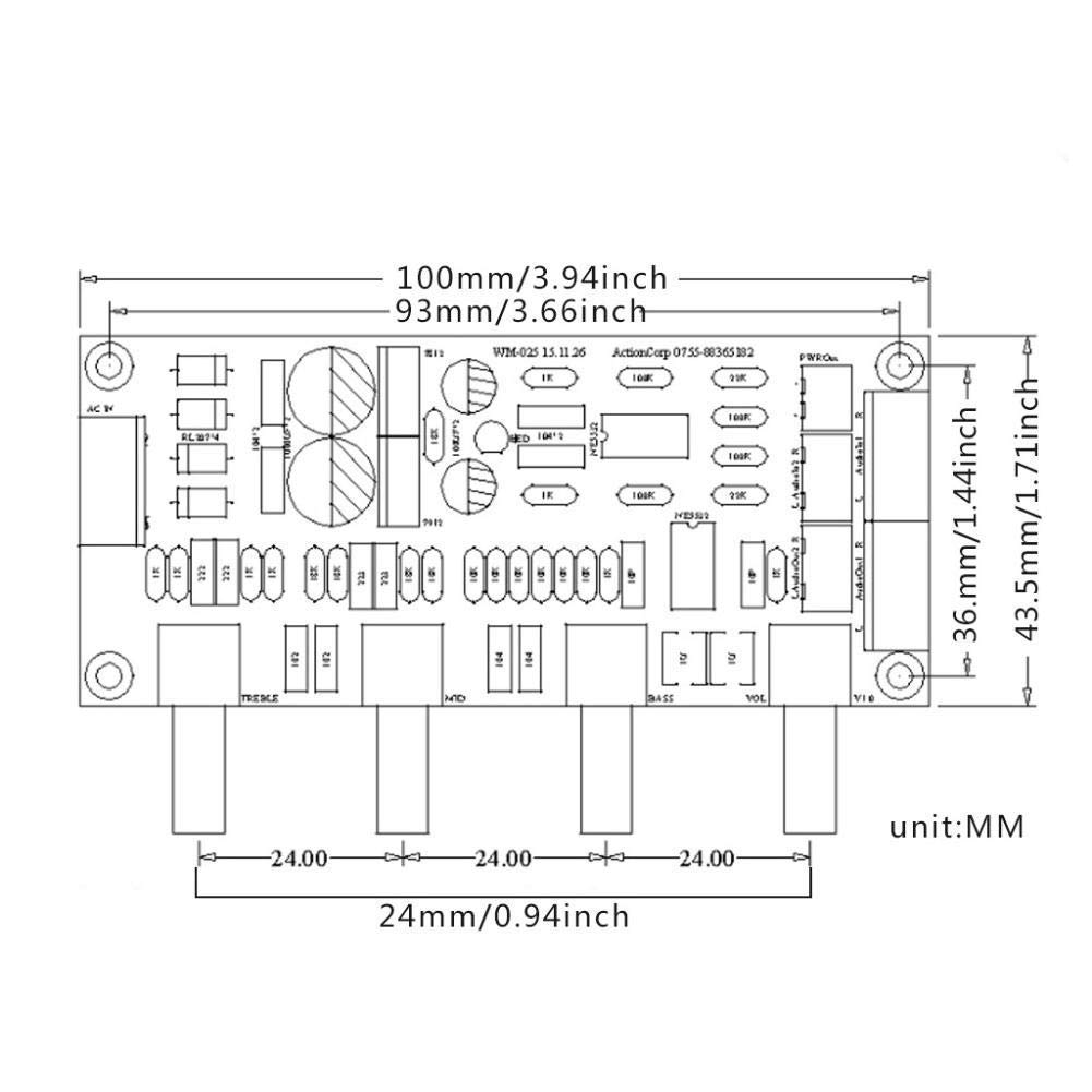 Kits Module Préamplificateur HIFI NE5532 Amplificateur De Tonalité Volume AC 12V OP-AMP Assembled Board Pour Systeme Audio