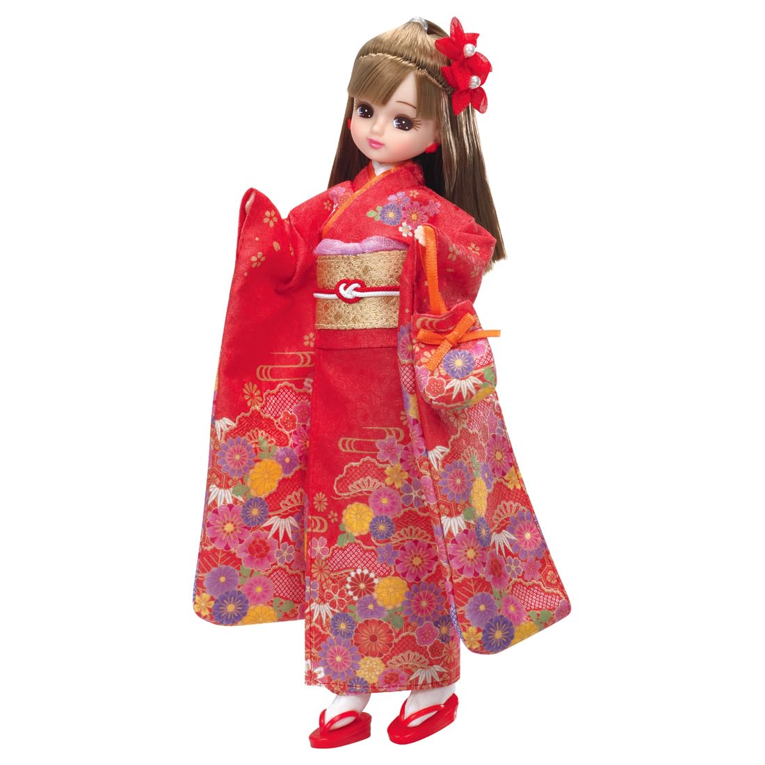 Takara Tomy Licca-chan Doll LD-30 Red Kimono Japanese Dress Up Ages 3+