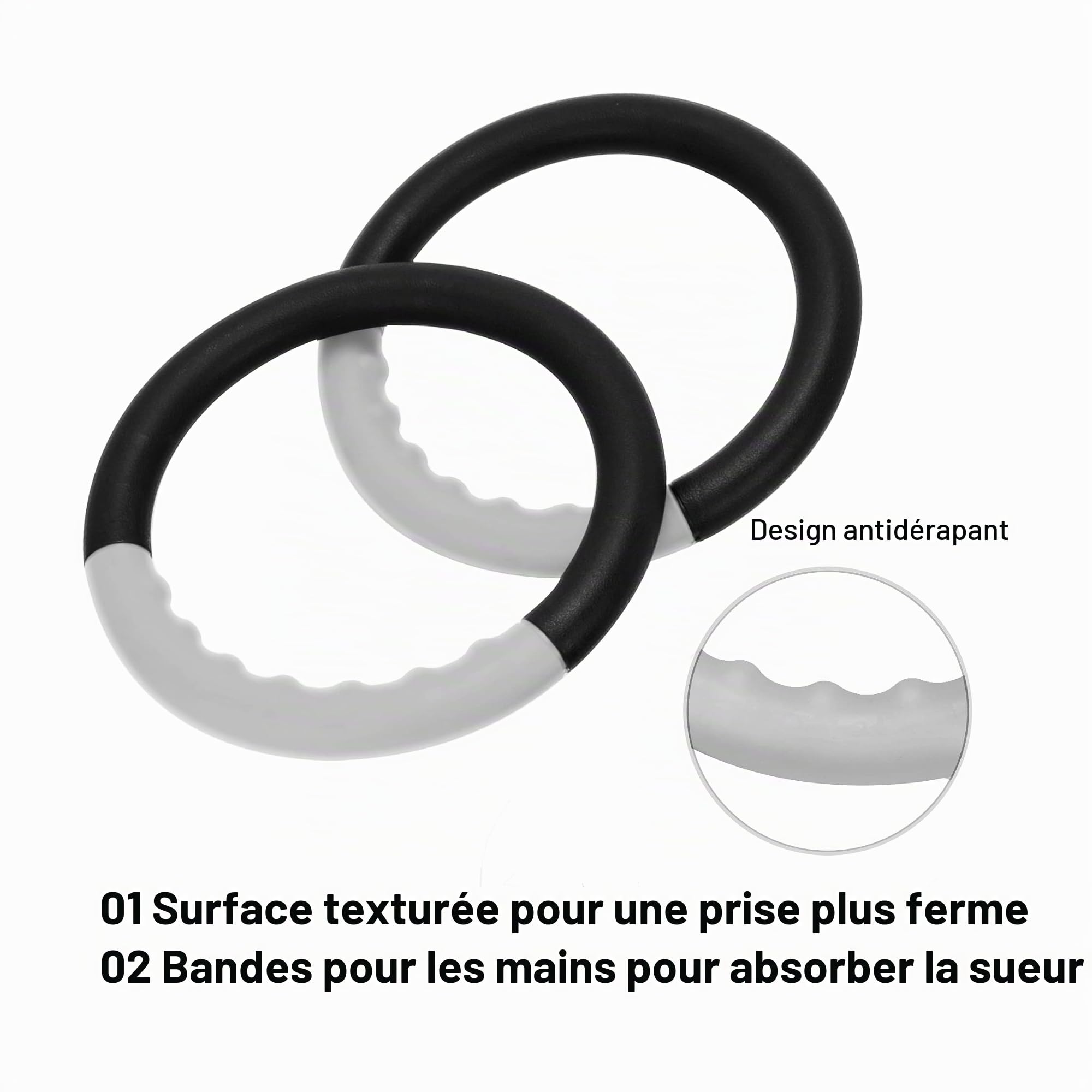 BOOSTEADY Set d'Anneaux de Gymnastique Professionnels - Anneaux Olympiques avec 4,6m Sangle en Nylon Réglable, Anneaux Traction ABS Antidérapant pour Ringe Gym Intérieur & Extérieur (Jusqu'à 1200 lbs)