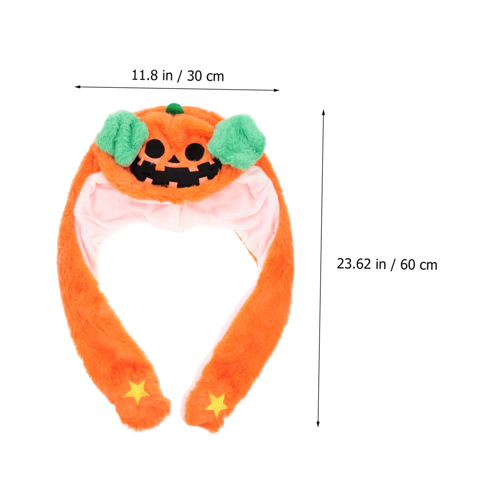 VICASKY 4 Piezas Sombrero En Movimiento De Halloween Gorro Con Orejas Saltadoras Tapones Para Mover Las Orejas Sombreros De Disfraces Sombreros De Animales Felpa Corta Orange
