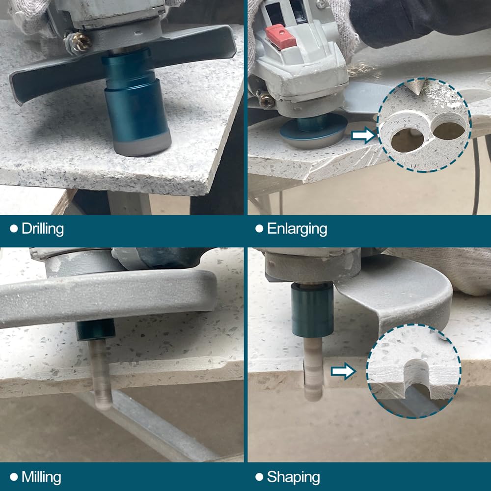 Broca Porcelanico de Diamante - 6/6/8/20/35/50/68mm 10 Piezas/Juego y 10mm and 50mm Fresa para Perforación en Seco Porcelana Azulejo Granito Mármol