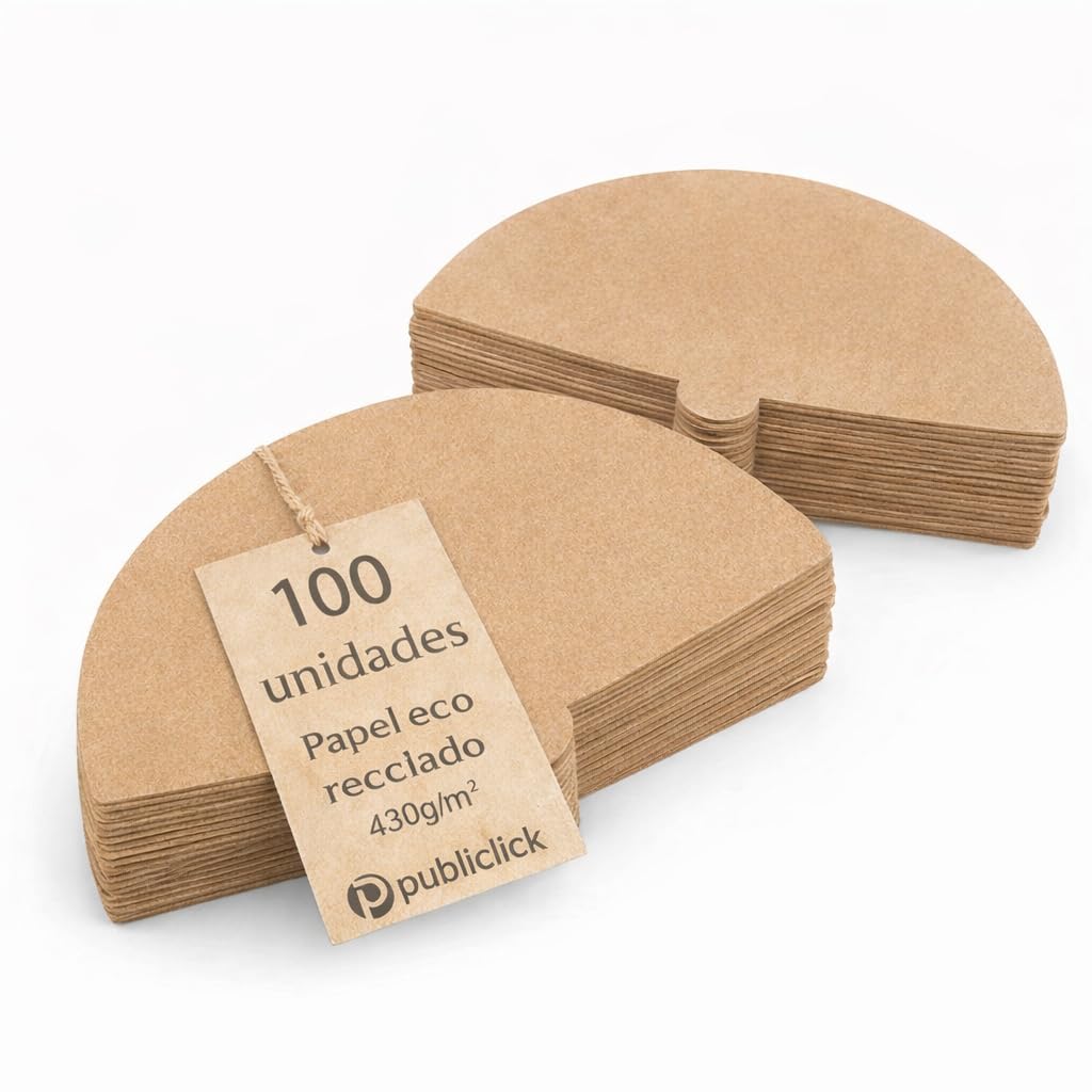 Lote de 100 unidades Abanicos de Papel kraft reciclado, celebraciones, bodas, festivales y eventos al aire libre, papel reciclado Eco (430 g/m²) Medidas 30,5 x 17,5 cm.