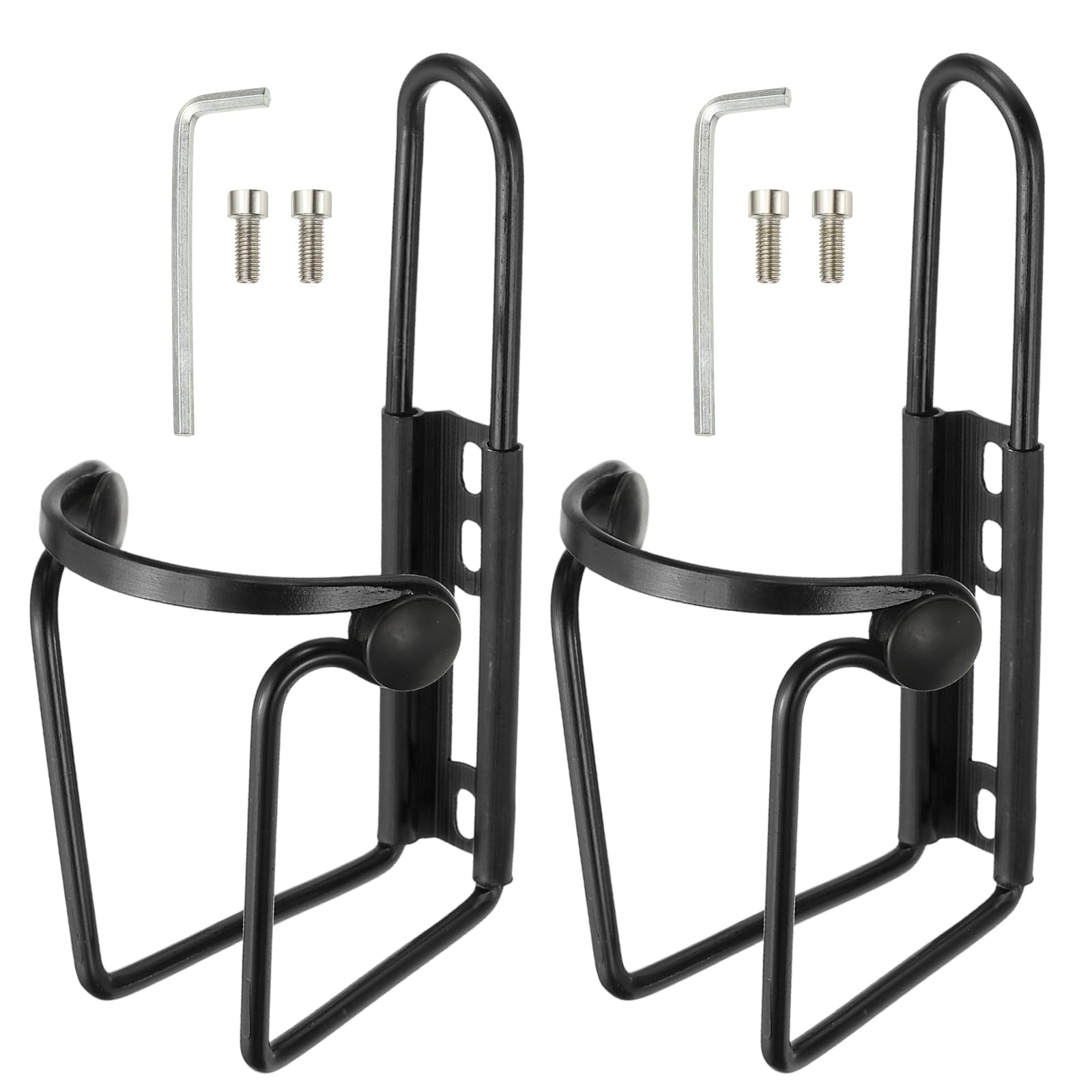YELARXI Water Bottle Cage, Bike Water Bottle Holder, Lightweight Aluminum Alloy Bicycle Cup Cage with Beads & Screws Tool - Fitting for (Road/MTB Cycling/Touring Bike) 2 Pack & Black