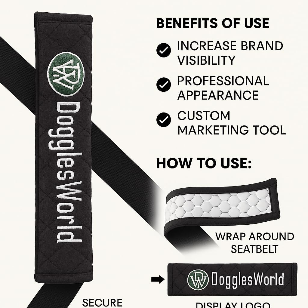 Personalized Car Seat Belt Covers – Custom Embroidered Comfort Pads | Add Name, Logo or Quote | Soft & Stylish Shoulder Strap Protectors