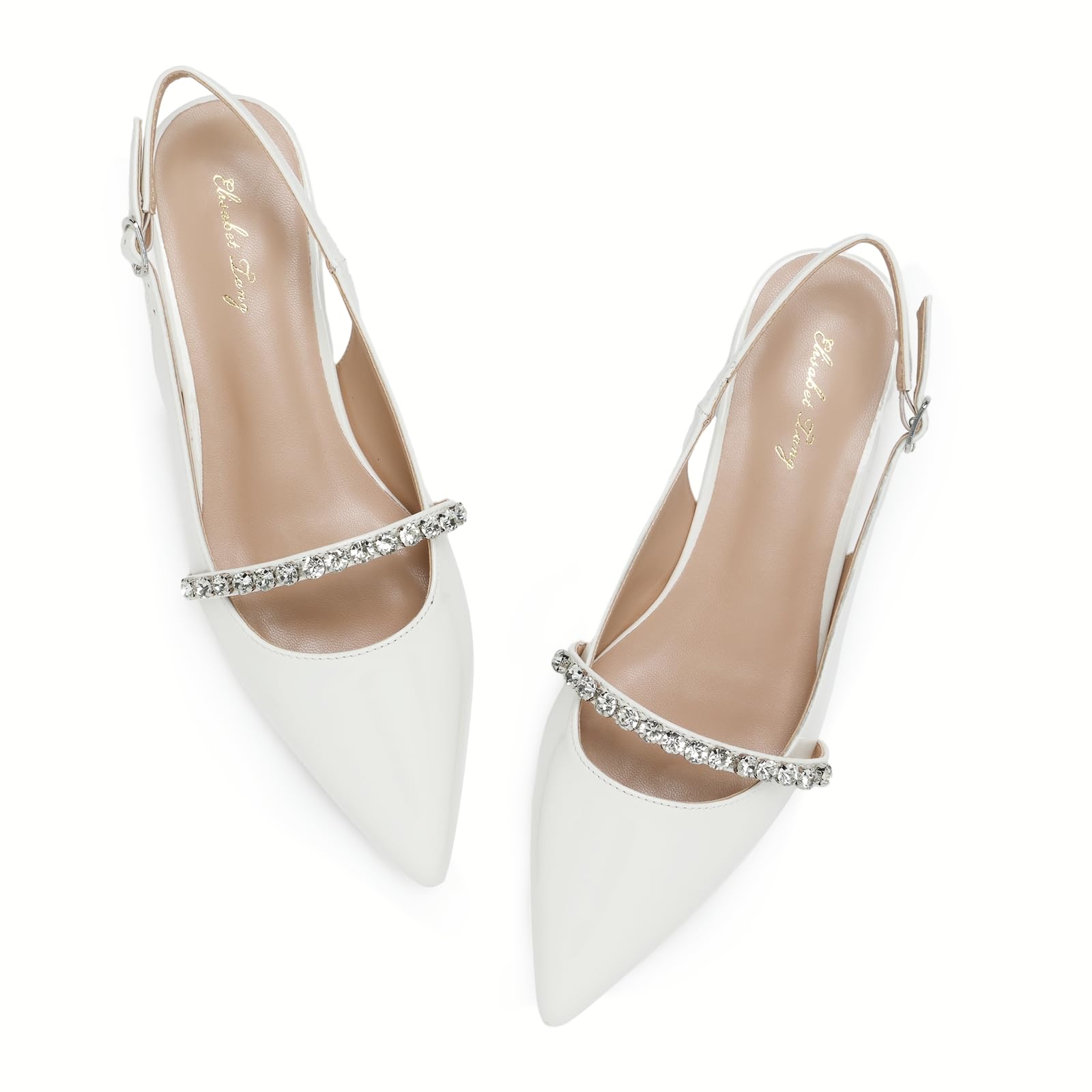 Zhabtuc Slingbacks Donna Sandali eleganti alla moda classica a punta Womens Flat Pointed Toe Slingback Shoes Punta Appuntito Cinturino Regolabile Sandali