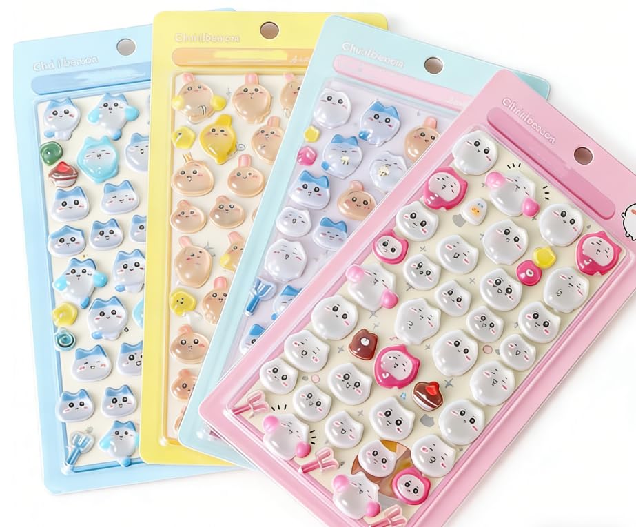 loong 3dシール 実心 立体シール ぷくぷくぷっくり かわいい 4枚セット 立体 おしゃれ デコシール ごほうび 子供 貼り付け可能 贈り物 手帳 携帯 DIY用 手帳用 貼り付け可能 女の子 4セット（027） : Toys & Games