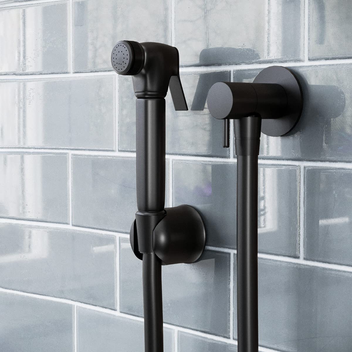 Nes Home Matte Black Shataff Hand Shower Bidet Douche Toilet Spray Brass Kit Matt Black