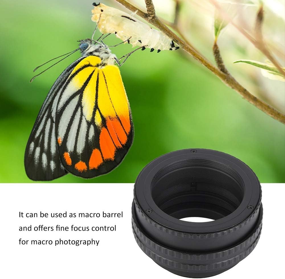 M42 auf M42 verstellbarer Fokussierhelikoid-Adapter, Makro-Objektivschlauch für Feinfokussteuerung, Aluminiumlegierung Helicoid-Verlängerung 17-31 mm für Objektive ohne Fokusring, stark und langlebig