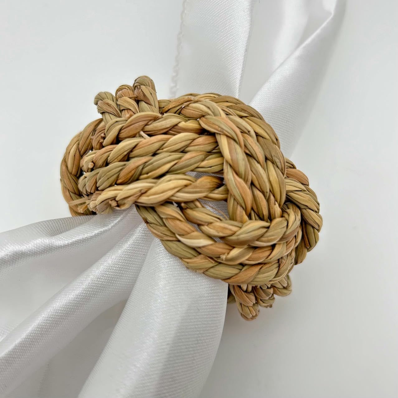 Elegantes Anillos De Servilletas Paquete De 100 Servilleteros Personalizados De Bambú y Paja para Banquetes De Hotel Festivales Fiestas y Bodas De Color Sólido